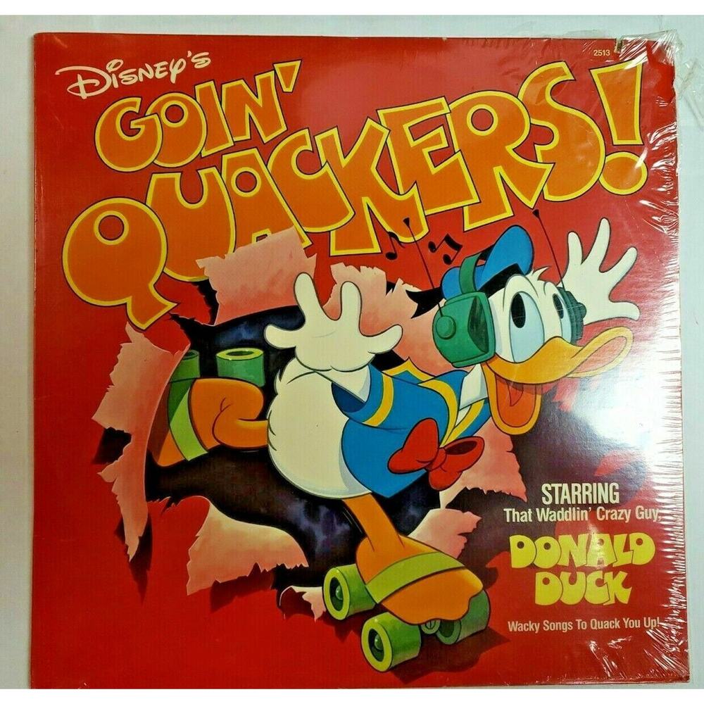 Vintage 1980 Disney 33 vinyl record Goin' Quackers Donald Duck Goofy Mickey U171